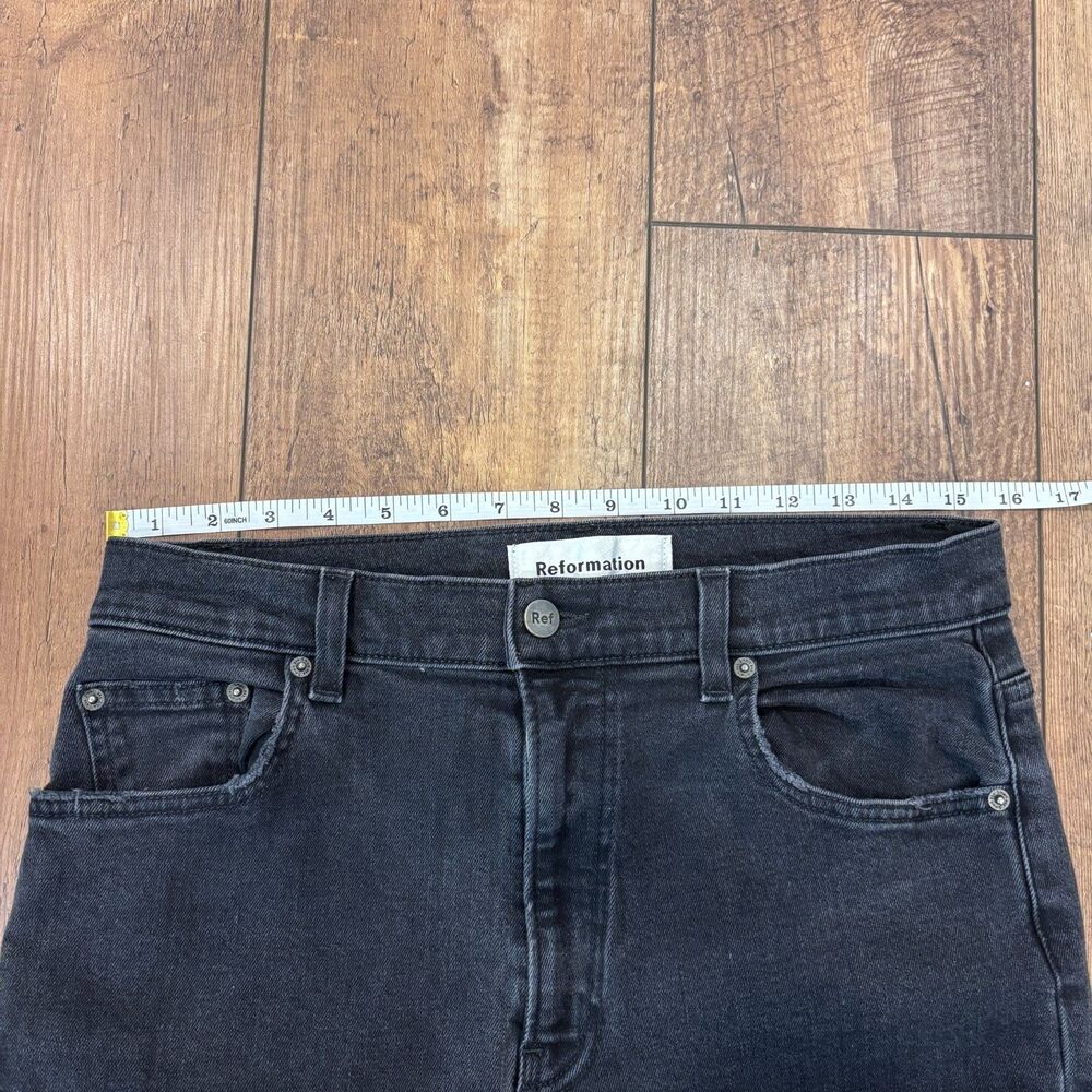 Reformation Jeans Womens 30 Black Liza Ultra High Rise Denim Straight Stretch - Picture 8 of 11